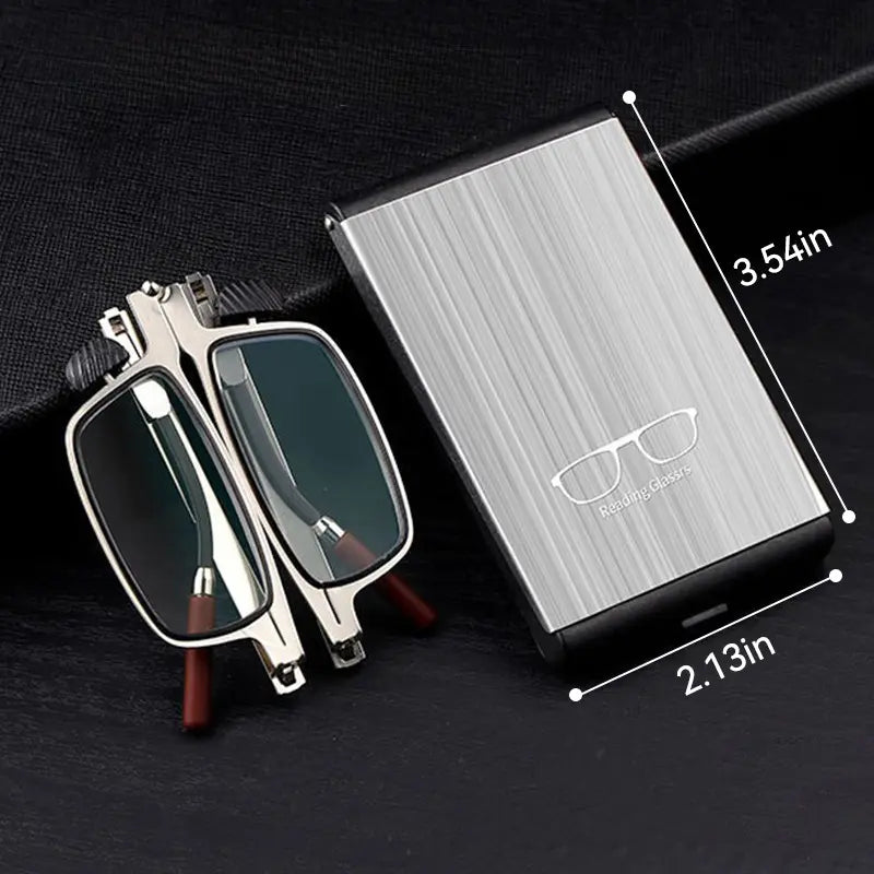 ๐ HOT SALE | Folding Reading Glasses โ Ultra-Slim Portable Readers with Protective Metal Case for Everyday & Travel