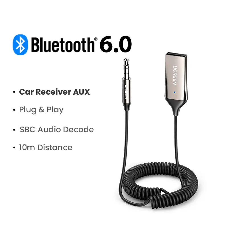 Bluetooth 6.0 Aux Wireless Receiver