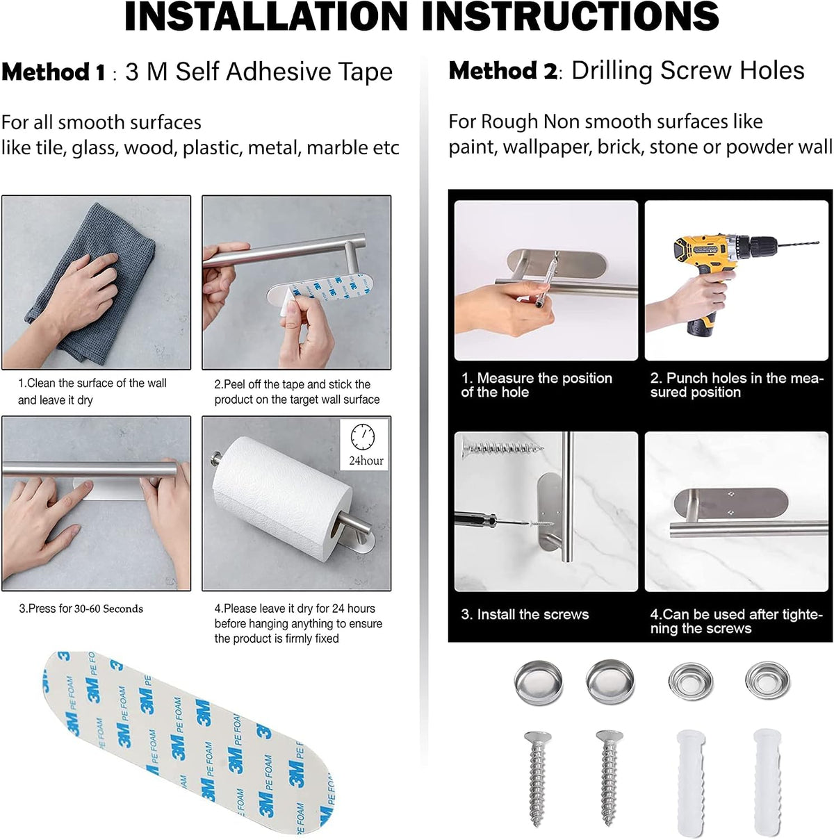 ✨ 50% OFF Under-Cabinet Paper Towel Holder – No Drill Stainless Steel Rack