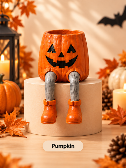 🎃 Halloween Dangling-Leg Character Planter – Cute Spooky Plant Pot for Fall Décor