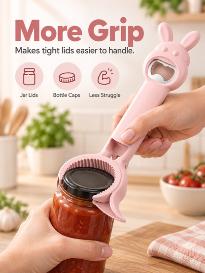 🐰 5-in-1 Magnetic Rabbit Kitchen Opener – Jar, Bottle, Can & Wine Helper