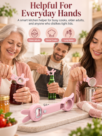 🐰 5-in-1 Magnetic Rabbit Kitchen Opener – Jar, Bottle, Can & Wine Helper