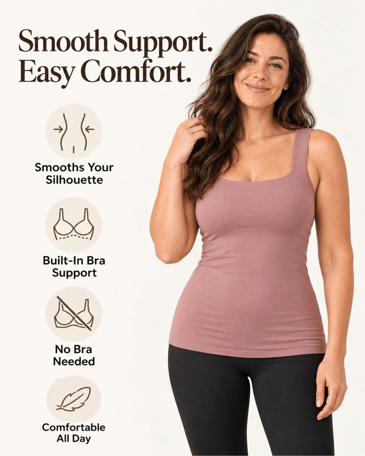 Wireless Built-In Bra Smoothing Tank Top