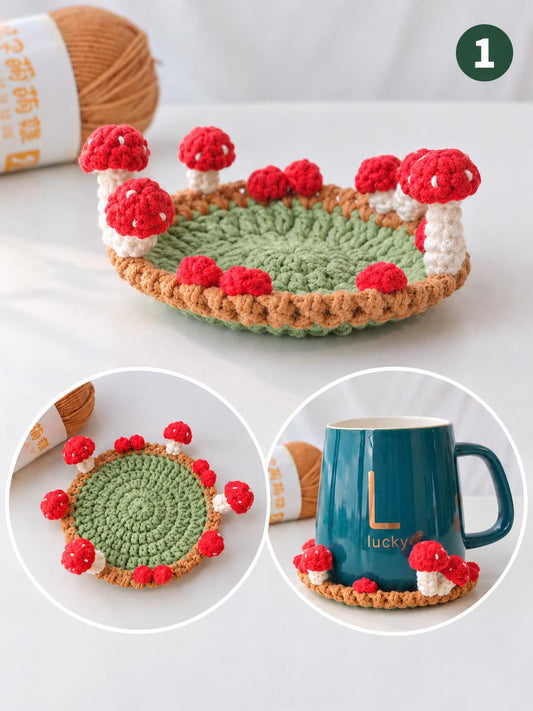 Christmas Crochet Coaster, Handmade Poinsettia Flower Cup Mat, Floral Mug Holder, Cottagecore Desk Decor, Gift for Coffee Lovers