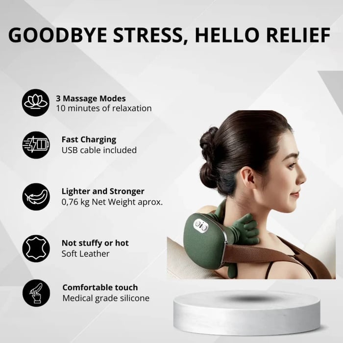 🎁 Hot-selling Christmas gift🔥3D Shiatsu Neck & Shoulder Massager with Soothing Heat