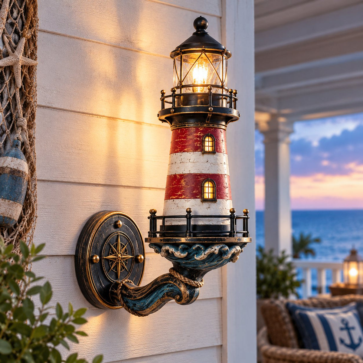 🌊🌊Vintage Coastal Lighthouse Wall Light