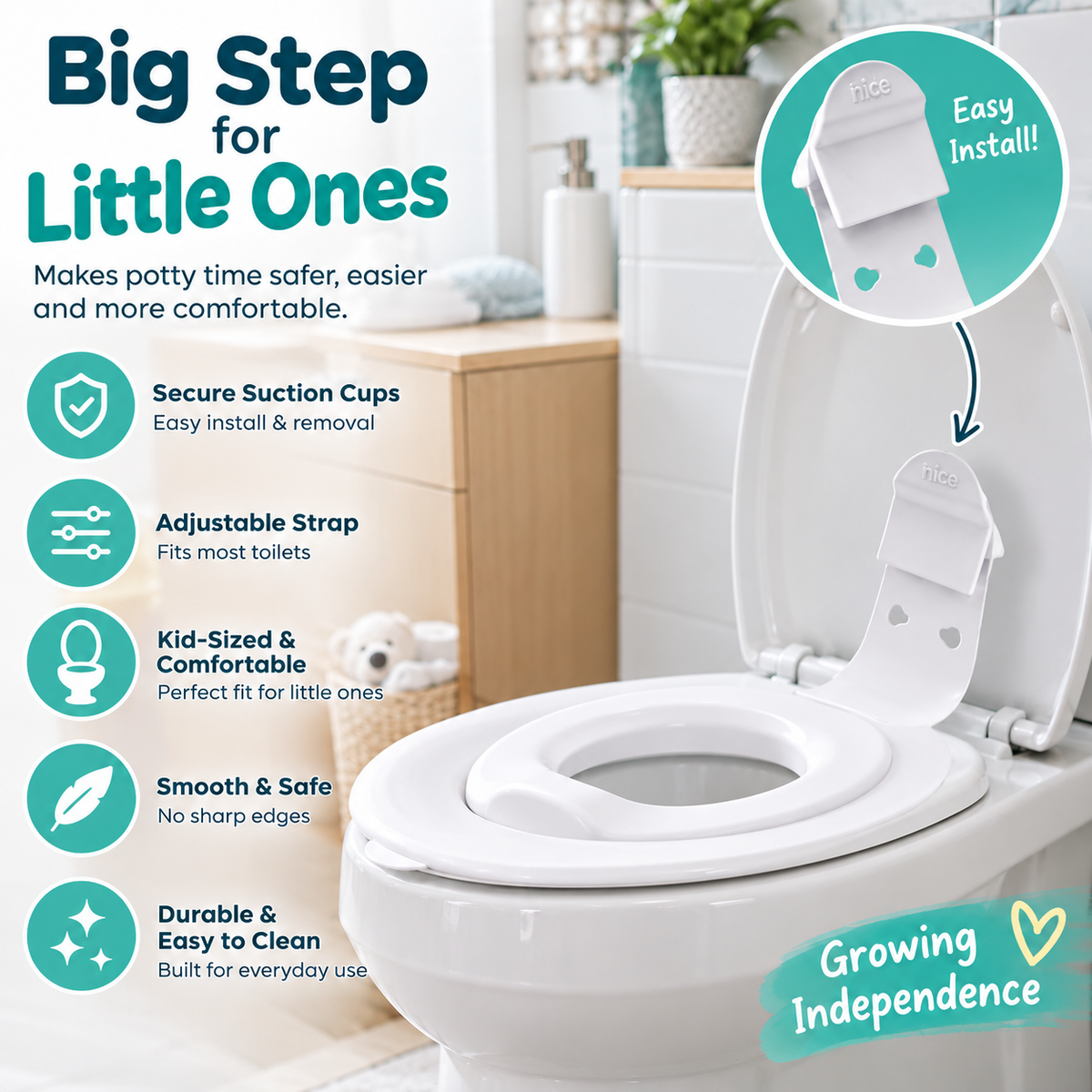 🚽 Toddler Toilet Training Seat – Secure, Comfortable & Easy-to-Install Potty Seat for Little Ones