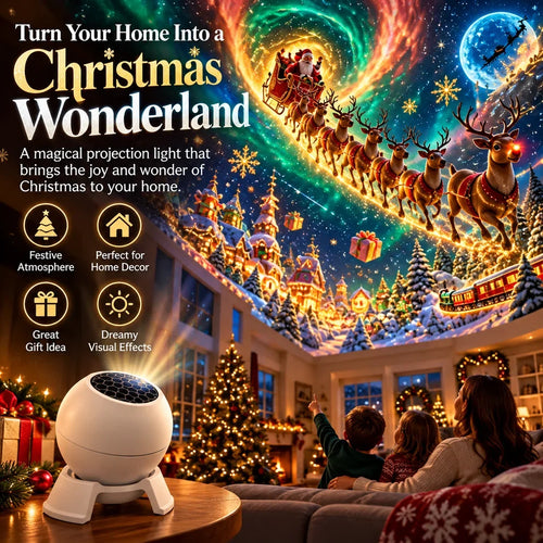🎄 Magical Christmas Projection Night Light – Transform Any Room Into A Holiday Wonderland