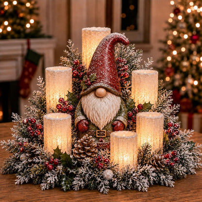 🌲Christmas Lighted Centerpiece with Flameless Candle Glow