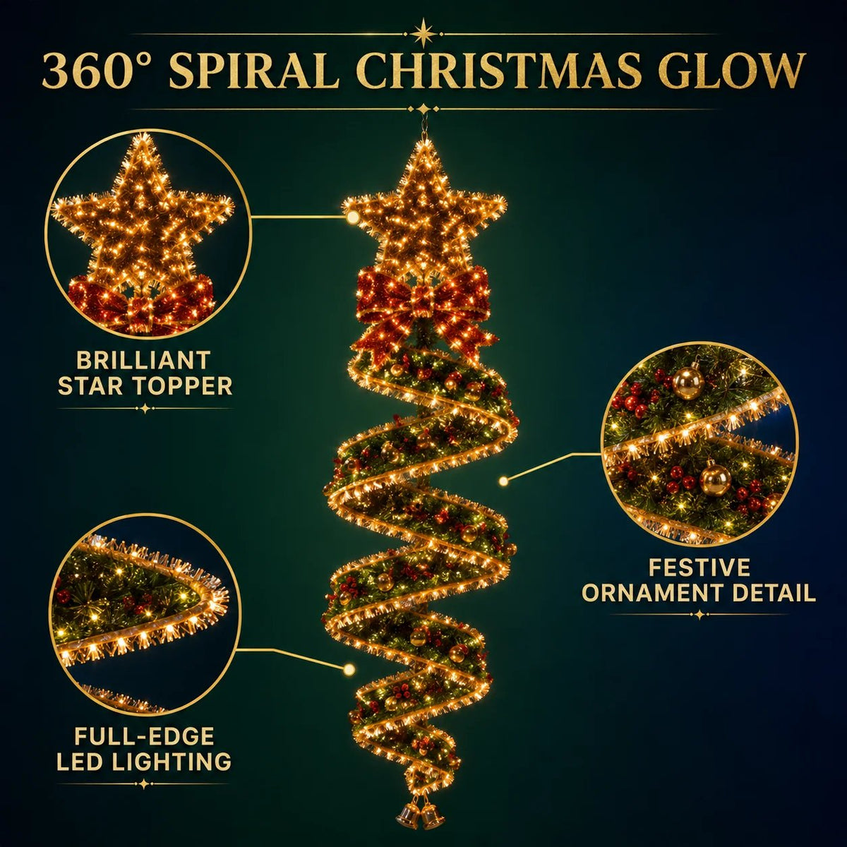🎄Last day for 49% off🎄Christmas Magic Spiral™ Hanging LED Light Collection