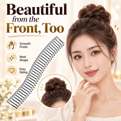 ✨ Flexible Hair Bun Styling Comb – Tuck Flyaways, Shape & Secure a Fuller Bun in Seconds