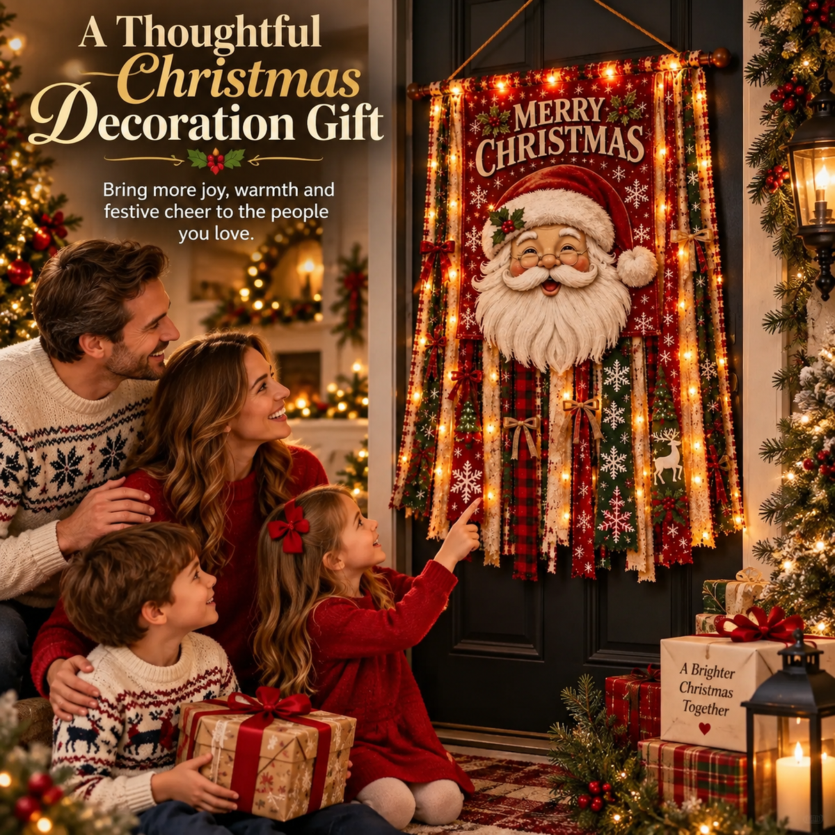 🎄 Lighted Christmas Door Hanging Decor✨