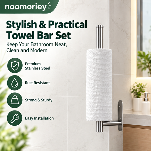 ✨ 50% OFF Under-Cabinet Paper Towel Holder – No Drill Stainless Steel Rack