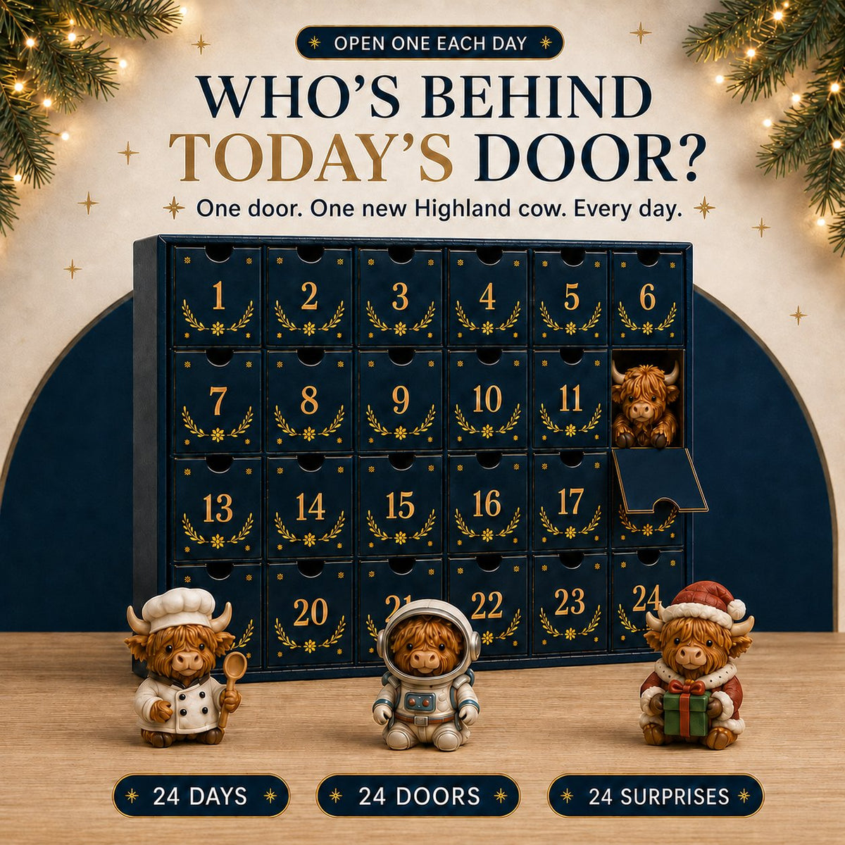 24 Days of Highland Cow Advent Calendar
