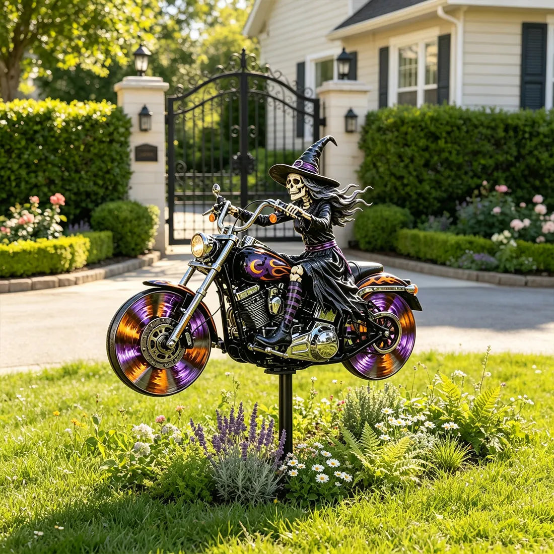 🔥 53% OFF – Halloween Motorcycle Windmill Yard Stake 🎃🏍️