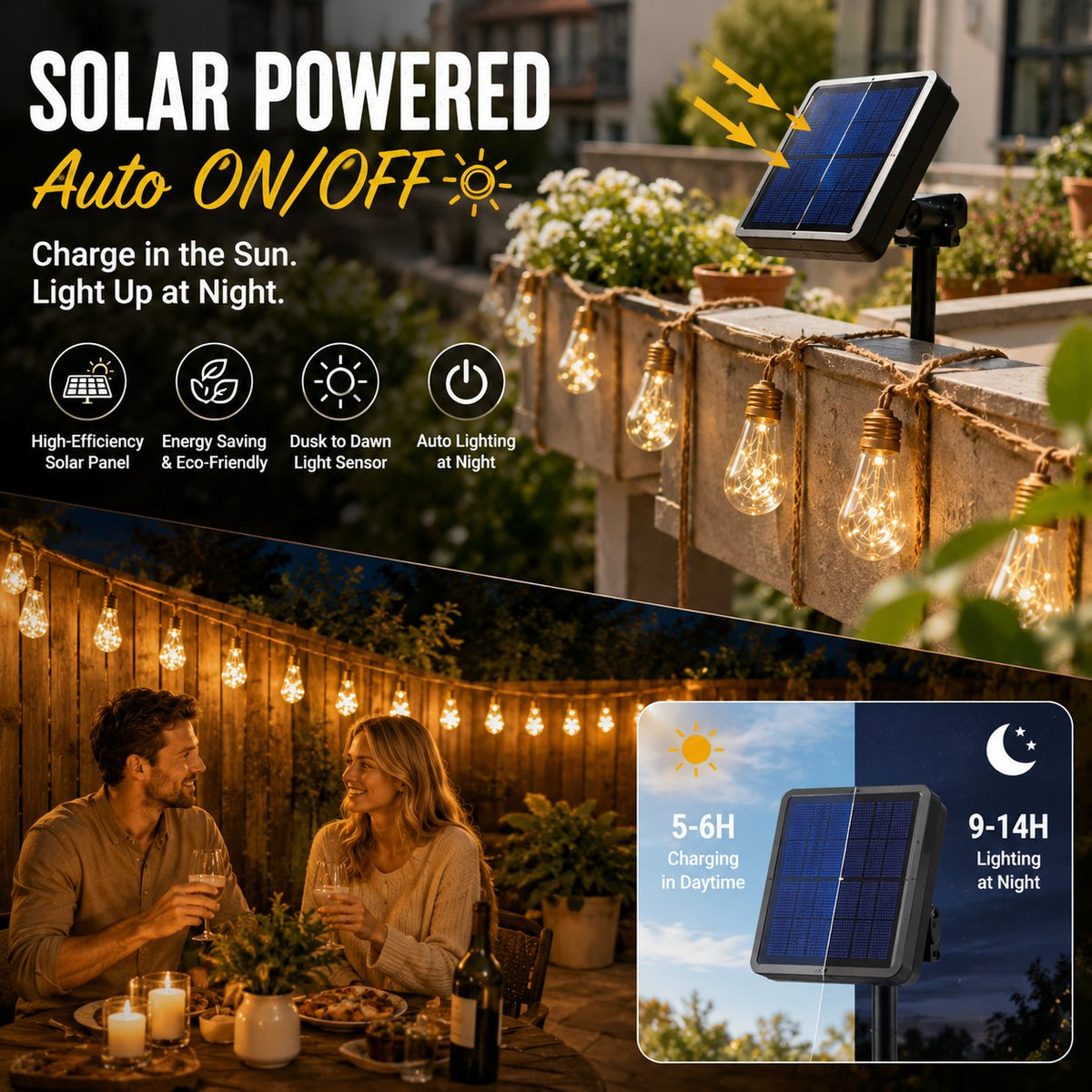 ✨ Outdoor Solar String Lights