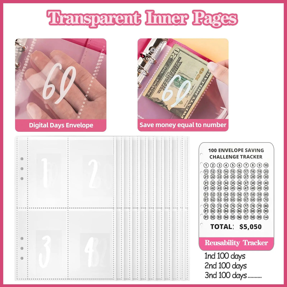 🔥💸100 Envelope Saving Challenged Book