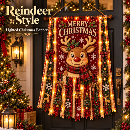 🎄 Lighted Christmas Door Hanging Decor✨