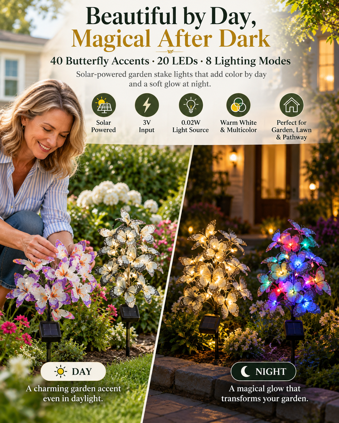 🏅2026 Best Seller 🦋✨ 50% OFF – Solar Butterfly Garden Lights | Beautiful by Day, Magical After Dark