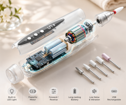 🔥 LAST DAY 50% OFF-Electric Nail Grinder With LED Light💡