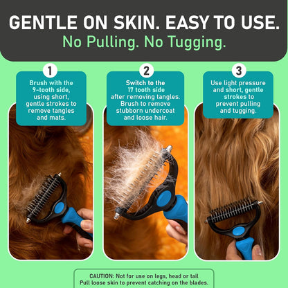 2-in-1 Deshedding & Dematting Pet Brush