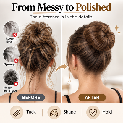 ✨ Flexible Hair Bun Styling Comb – Tuck Flyaways, Shape & Secure a Fuller Bun in Seconds