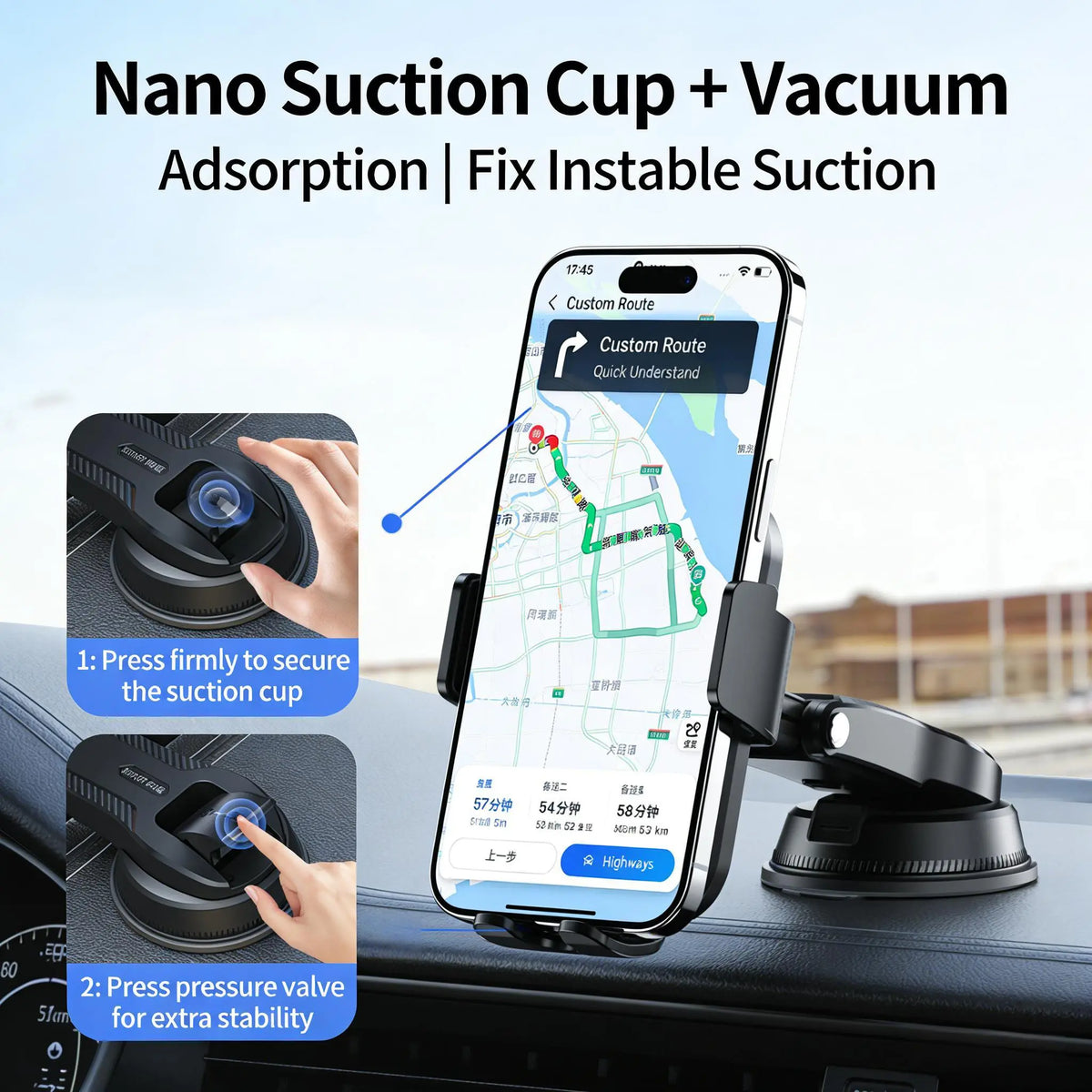 🔥 50% OFF Hands-Free Adjustable Car Phone Holder