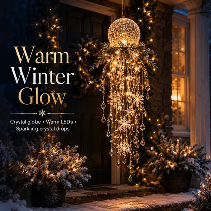 ❄️Crystal Cascade Christmas Light – Hanging Snowflake & Crystal LED Porch Décor ✨