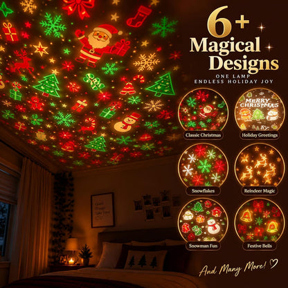 🎄Christmas Projector Light, Plug-In Christmas Tree Projection Night Light -Instant Holiday Room Decor