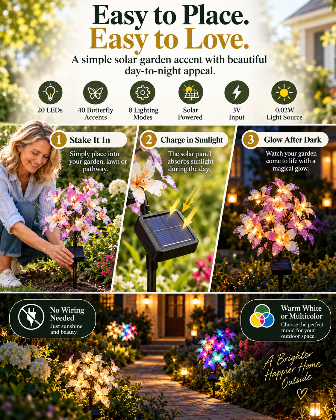 🏅2026 Best Seller 🦋✨ 50% OFF – Solar Butterfly Garden Lights | Beautiful by Day, Magical After Dark