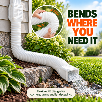 🌧️ Universal Flexible Gutter Downspout Extension Set (2-Pack) – 1.5M Foundation Protection 🏡
