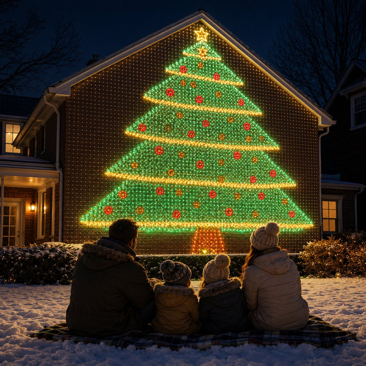🎄✨Christmas LED House Net & Smart Outdoor Wall Curtain Light！！！
