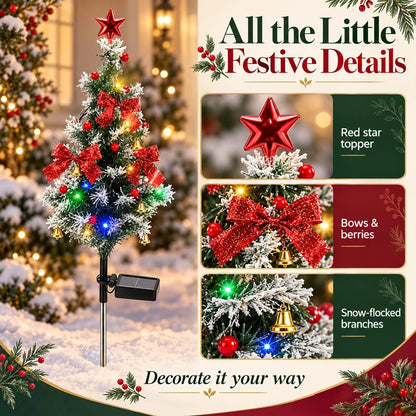 4-packs🎄 Solar Christmas Tree Lights/Suitable for use in a garden or in front of a headstone