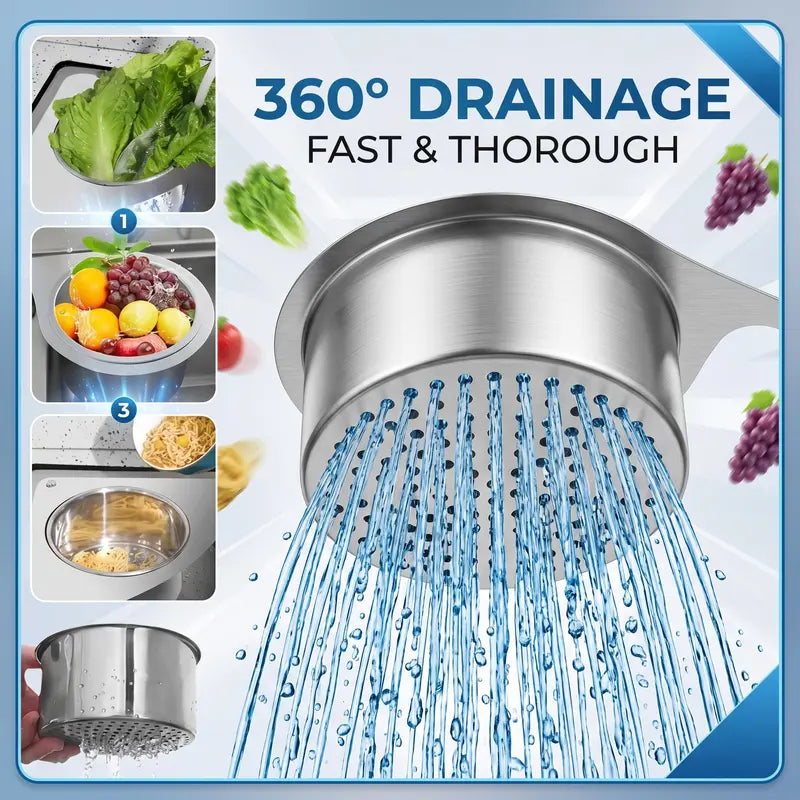🦢 Swan-Shaped Sink Strainer – Stainless Steel, Traps Food Debris, Fits Standard Drains