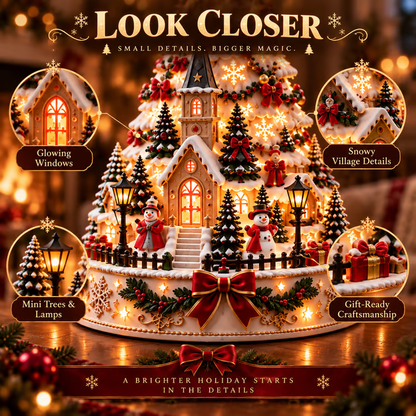 💯 Last day 49% OFF - 🎄Christmas Village Projection Centerpiece