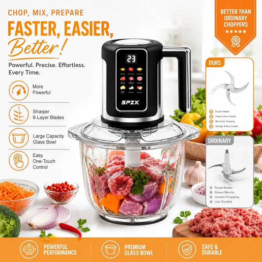 2L Color Screen 110V Electric Multi-Function Meat Grinder