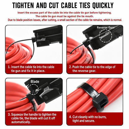 🔥HOT SALE🔥Nylon Cable Tie Tensioning Tool - Adjustable Zip Tie Tightener & Cutter