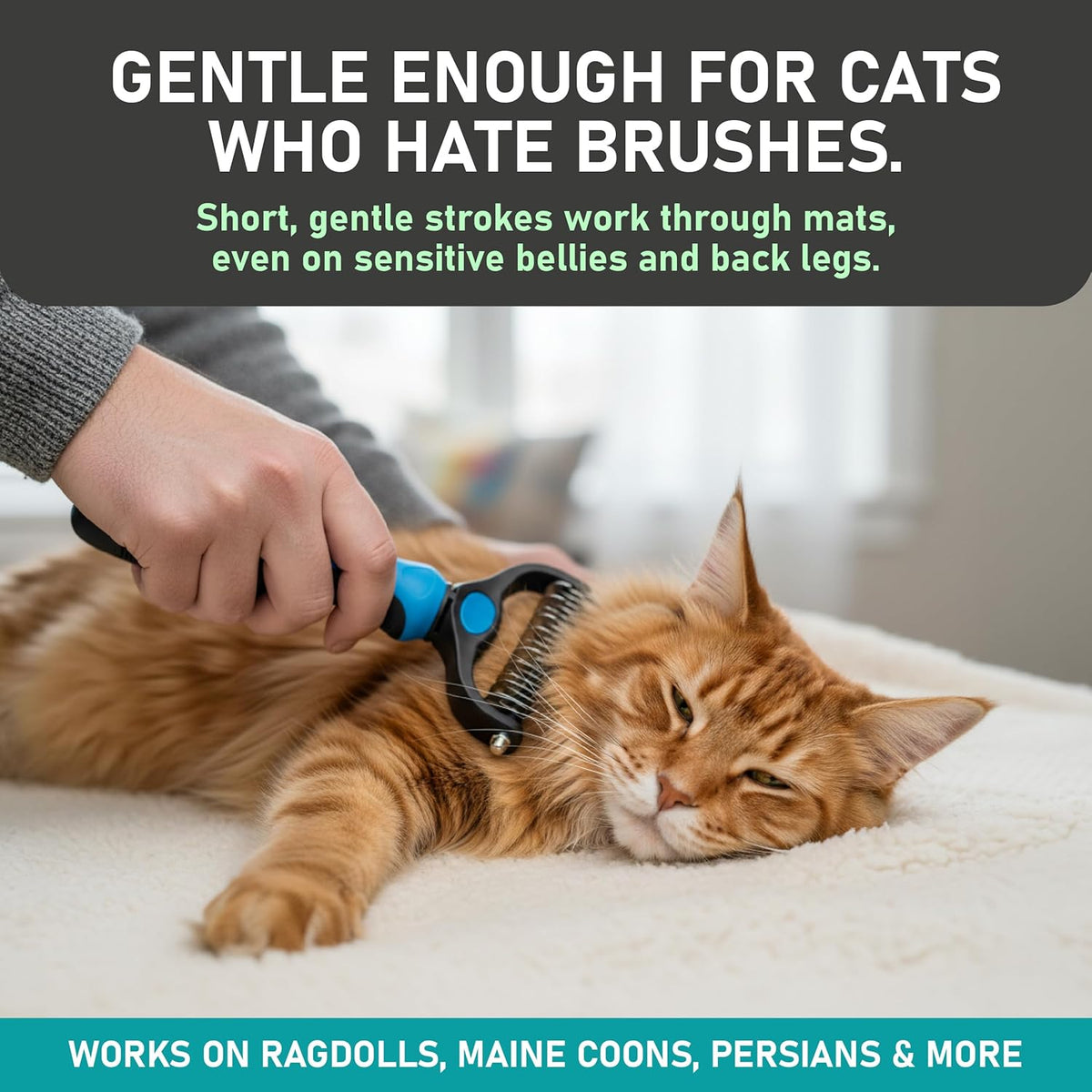 2-in-1 Deshedding & Dematting Pet Brush