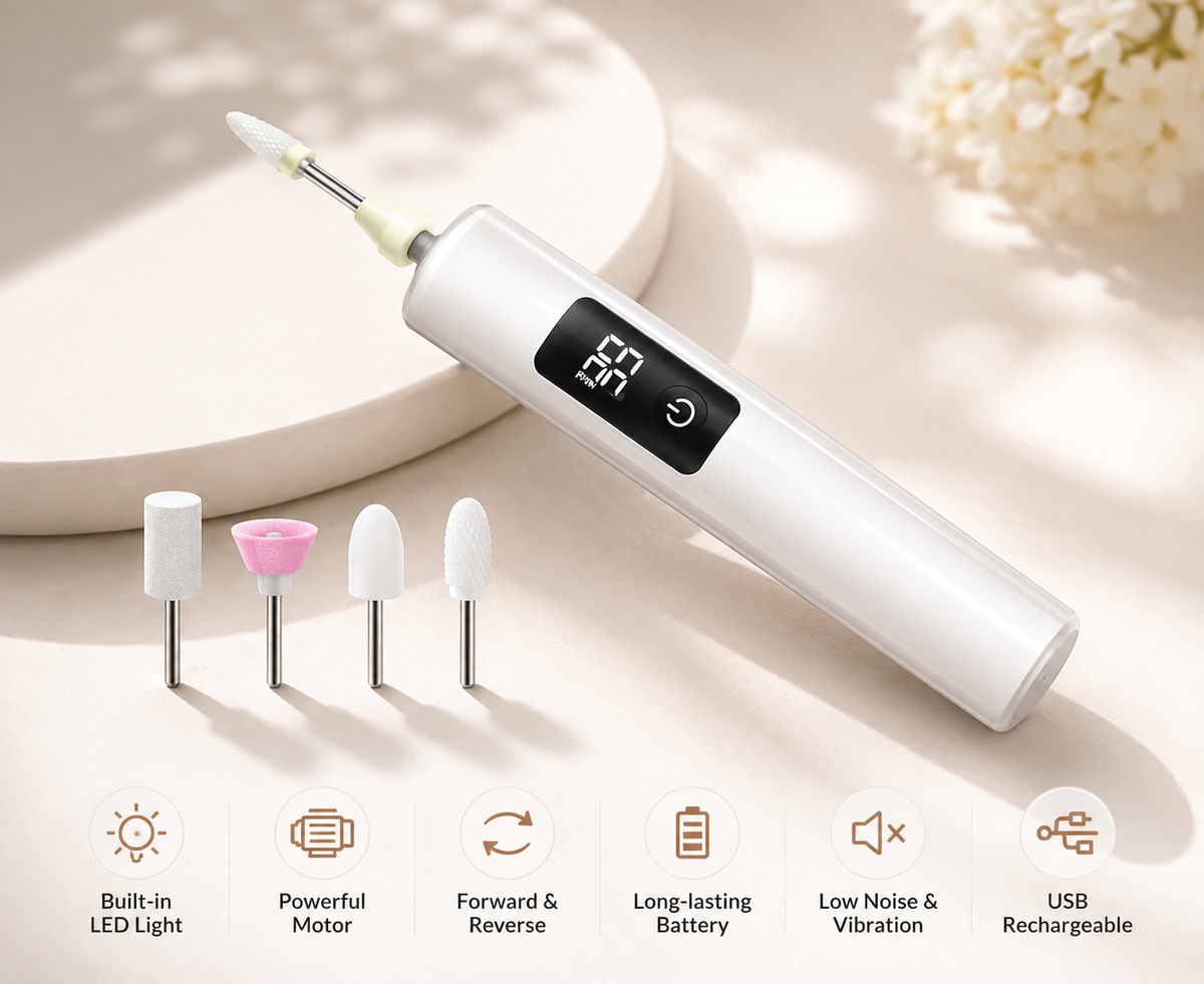 🔥 LAST DAY 50% OFF-Electric Nail Grinder With LED Light💡
