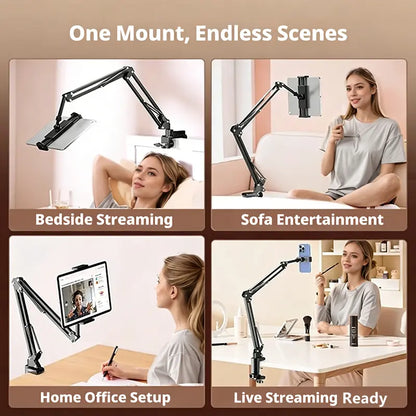 🔥 50% OFF 360° Adjustable Metal Tablet Stand – Hands-Free Holder for Bed & Desk
