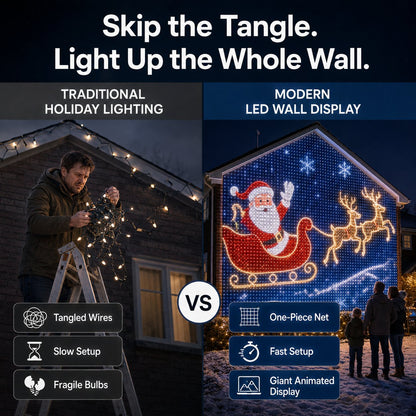 🎄✨Christmas LED House Net & Smart Outdoor Wall Curtain Light！！！