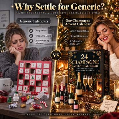 24-Day Champagne Bottle Ornament Calendar | Premium Holiday