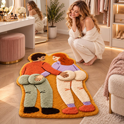 Cheeky Couple 3D Plush Bath Mat – Funny Statement Rug