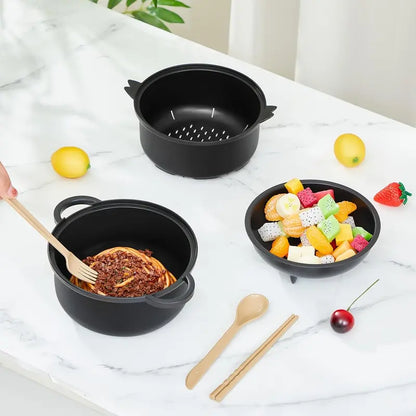 43oz (1300ml) Ergonomic Wheat Straw Microwavable Pig Ramen Cooker Bowl