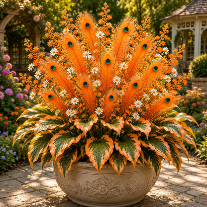 🦚 Rare Peacock Flame Hosta Seeds🌸Brilliant Orange Plumes & Collector's Garden Beauty-