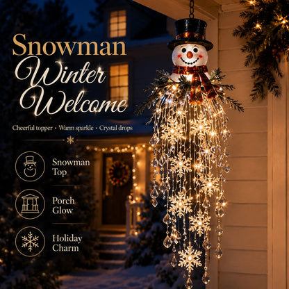 ❄️Crystal Cascade Christmas Light – Hanging Snowflake & Crystal LED Porch Décor ✨