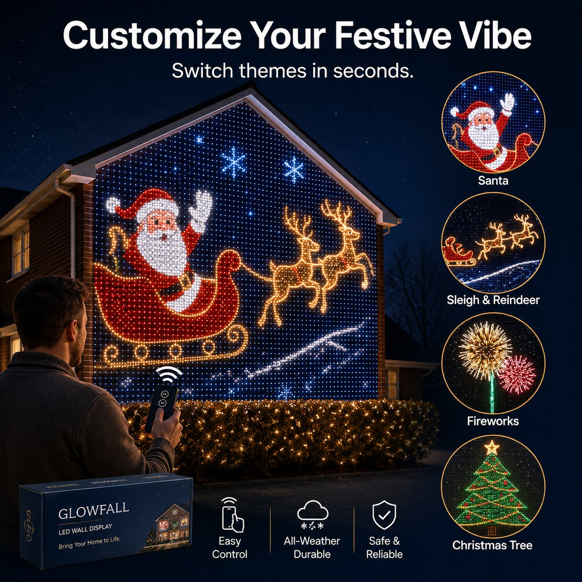 🎄✨Christmas LED House Net & Smart Outdoor Wall Curtain Light！！！