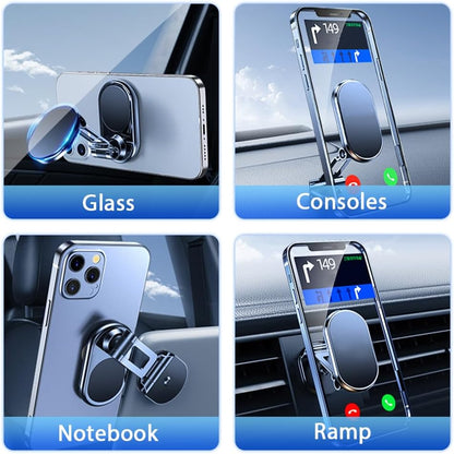 🔄Foldable metal magnetic car phone holder - 360° rotating