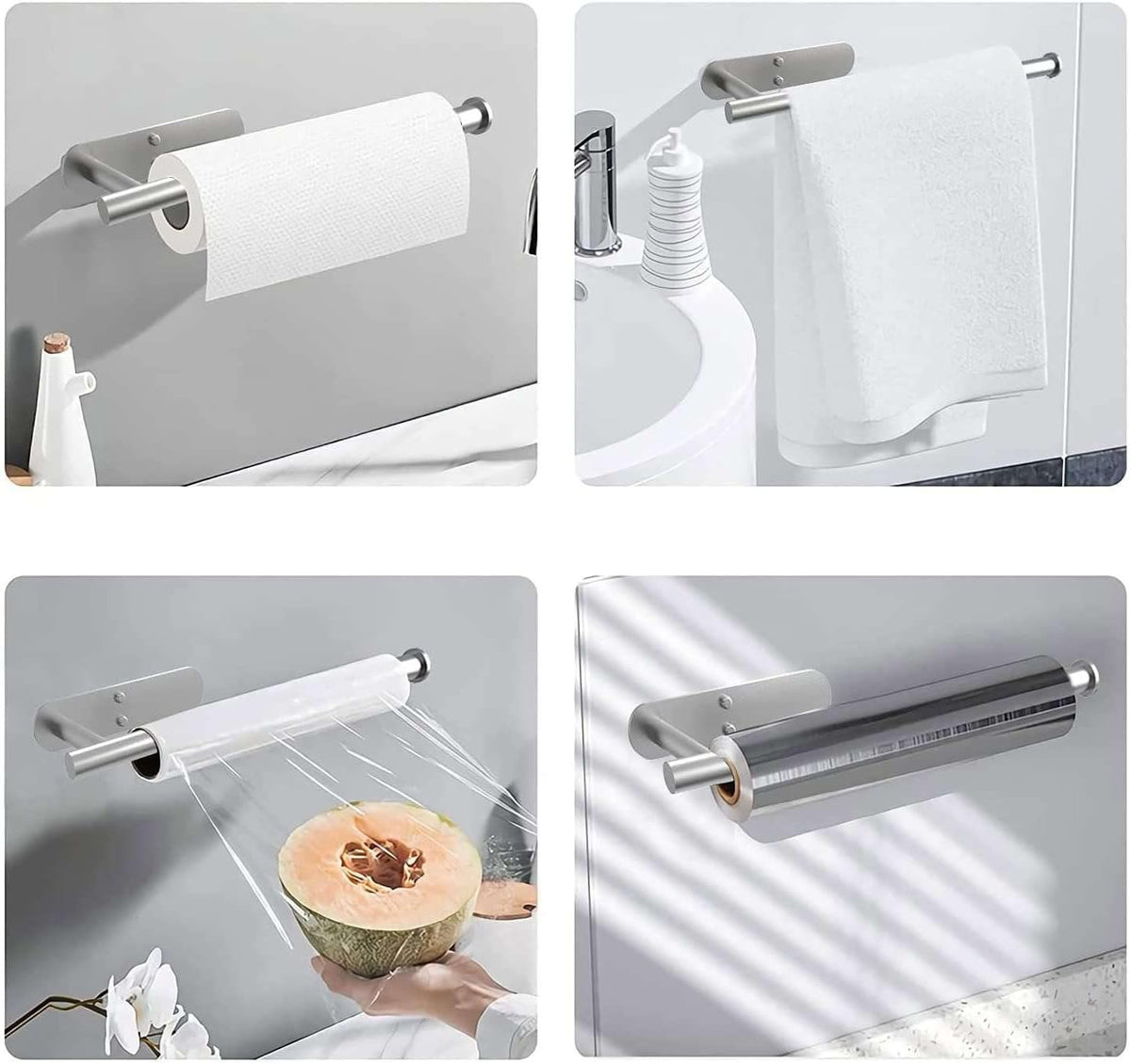 ✨ 50% OFF Under-Cabinet Paper Towel Holder – No Drill Stainless Steel Rack