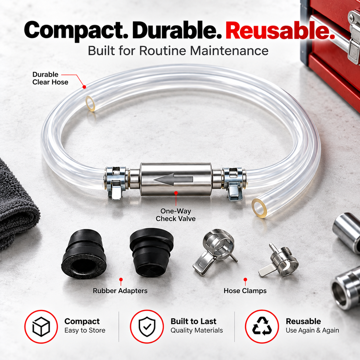 🛑 One-Way Check Valve Hydraulic Brake Bleeder Kit – Solo Motorcycle & Car Tool 🚗